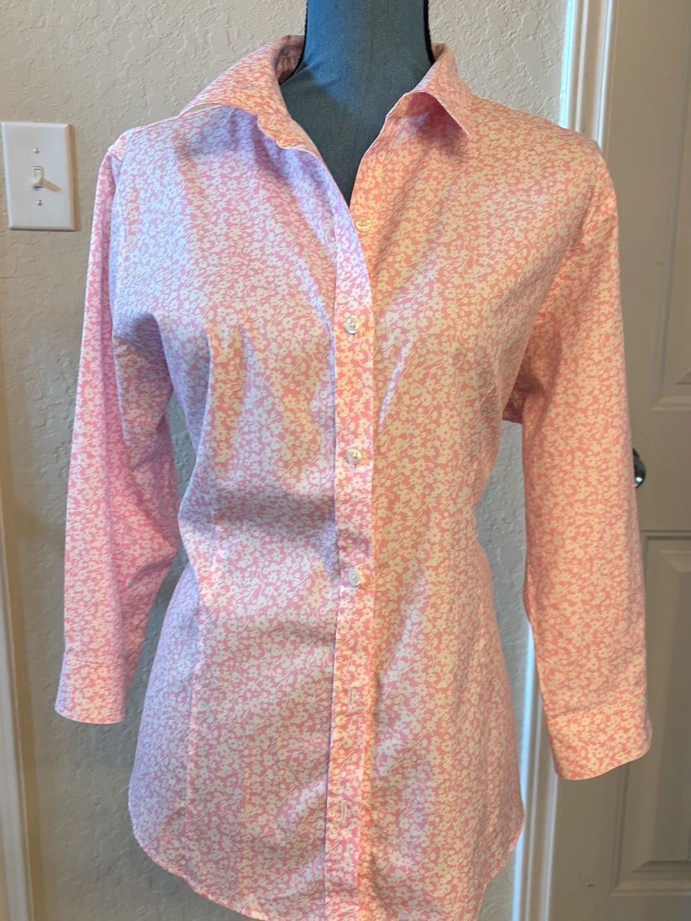 Pink Floral Button-Up Shirt